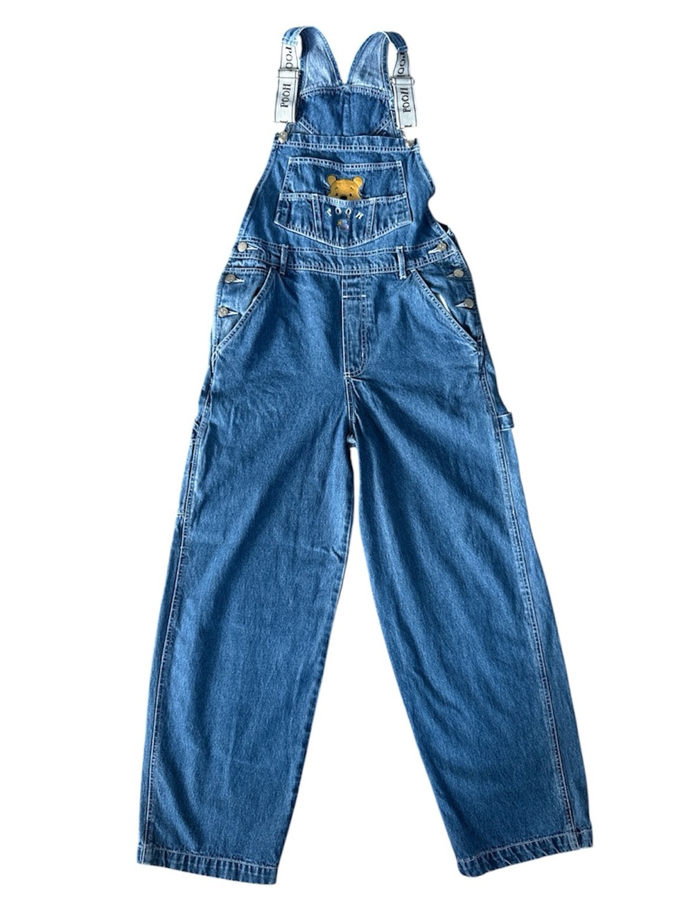 VTG Winnie the Pooh Overalls Medium Blue Jean 90s Carpenter Baggy Disney Catalog